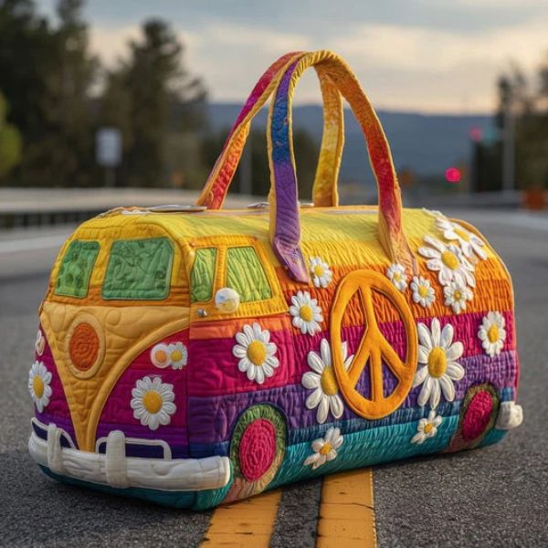 Hippie Journey Quilted Duffle Bag - Unique Edition