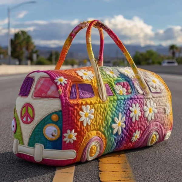 Hippie Journey Quilted Duffle Bag - Unique Edition