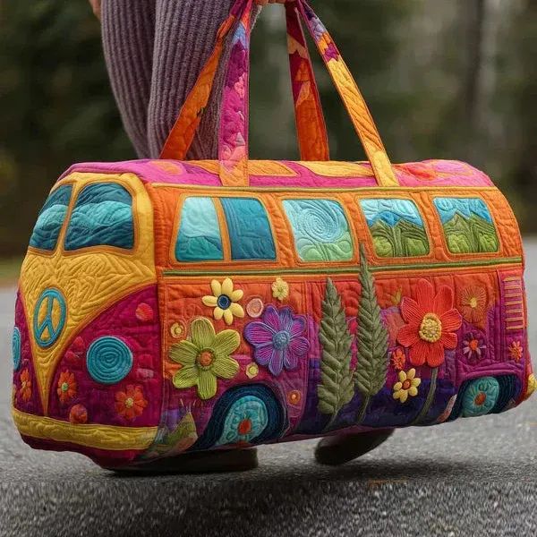 Hippie Journey Quilted Duffle Bag - Unique Edition