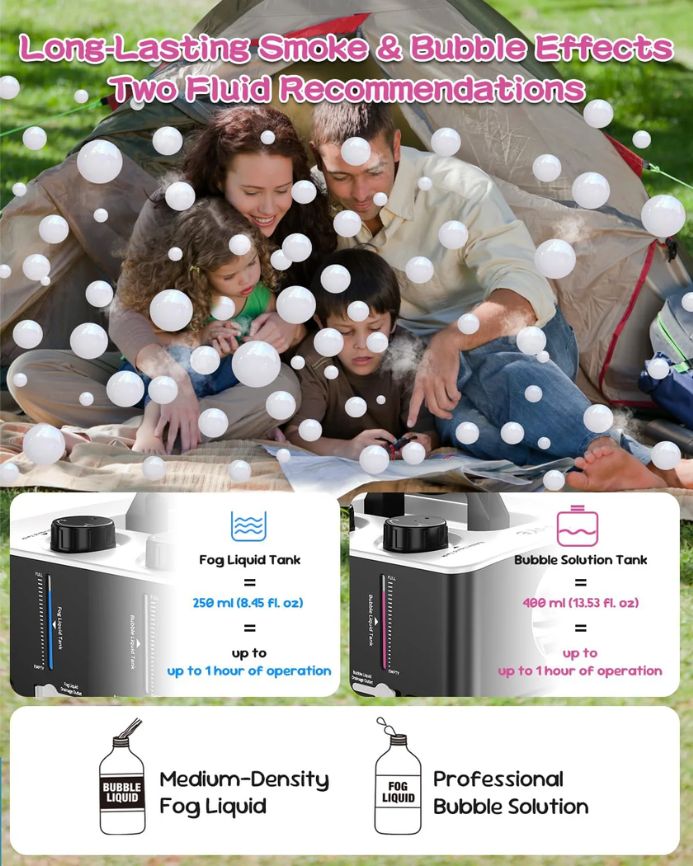 Fog + Bubble Combo Machine – Make Every Party Magical!