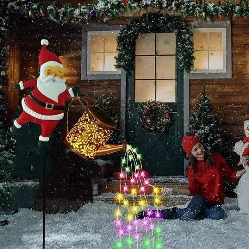 🎅 Santa's Magical Solar Watering Can Light ✨