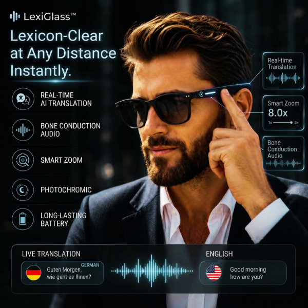 VisionMaxx™ – Smart Translation Sunglasses with AI Zoom