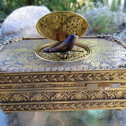 Antique Box With Singing Bird