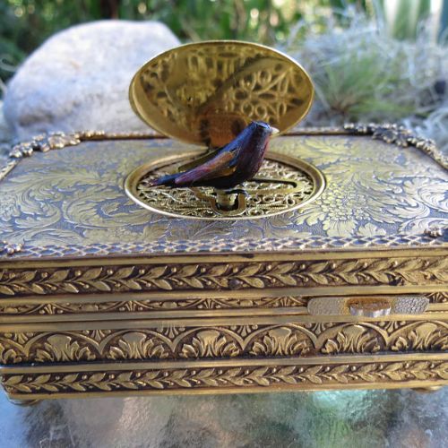 Antique Box With Singing Bird