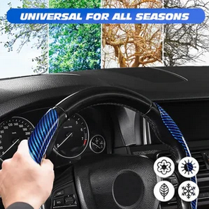 Carbon fiber silicone anti-slip car steering wheel cover universal type