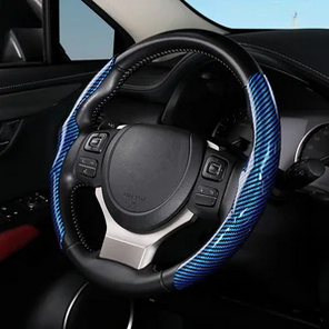 Carbon fiber silicone anti-slip car steering wheel cover universal type