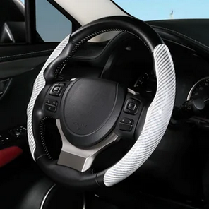 Carbon fiber silicone anti-slip car steering wheel cover universal type