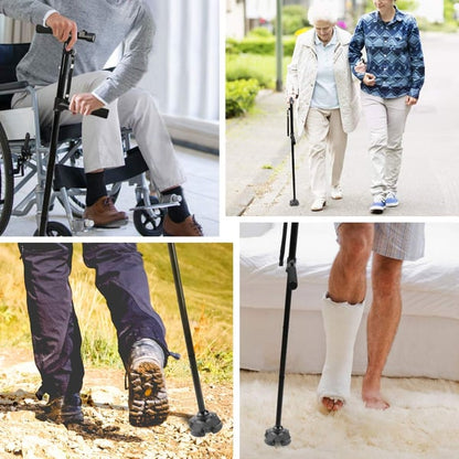 Aluminum alloy with LED light non-slip foldable walking stick