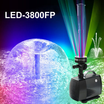 Fountain pump with LED color lighting