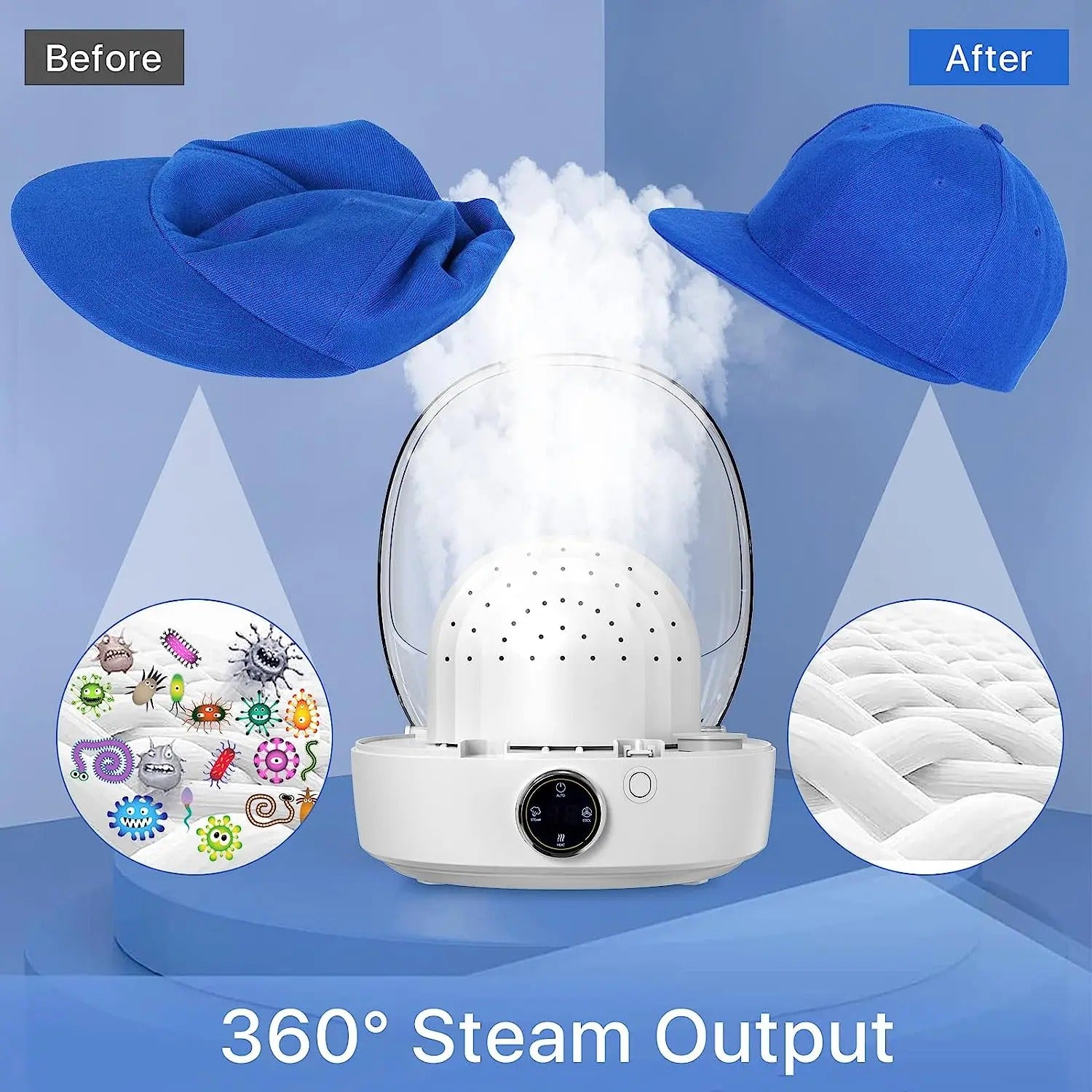 ✨Automatic Cap Cleaner with steam and Dry
