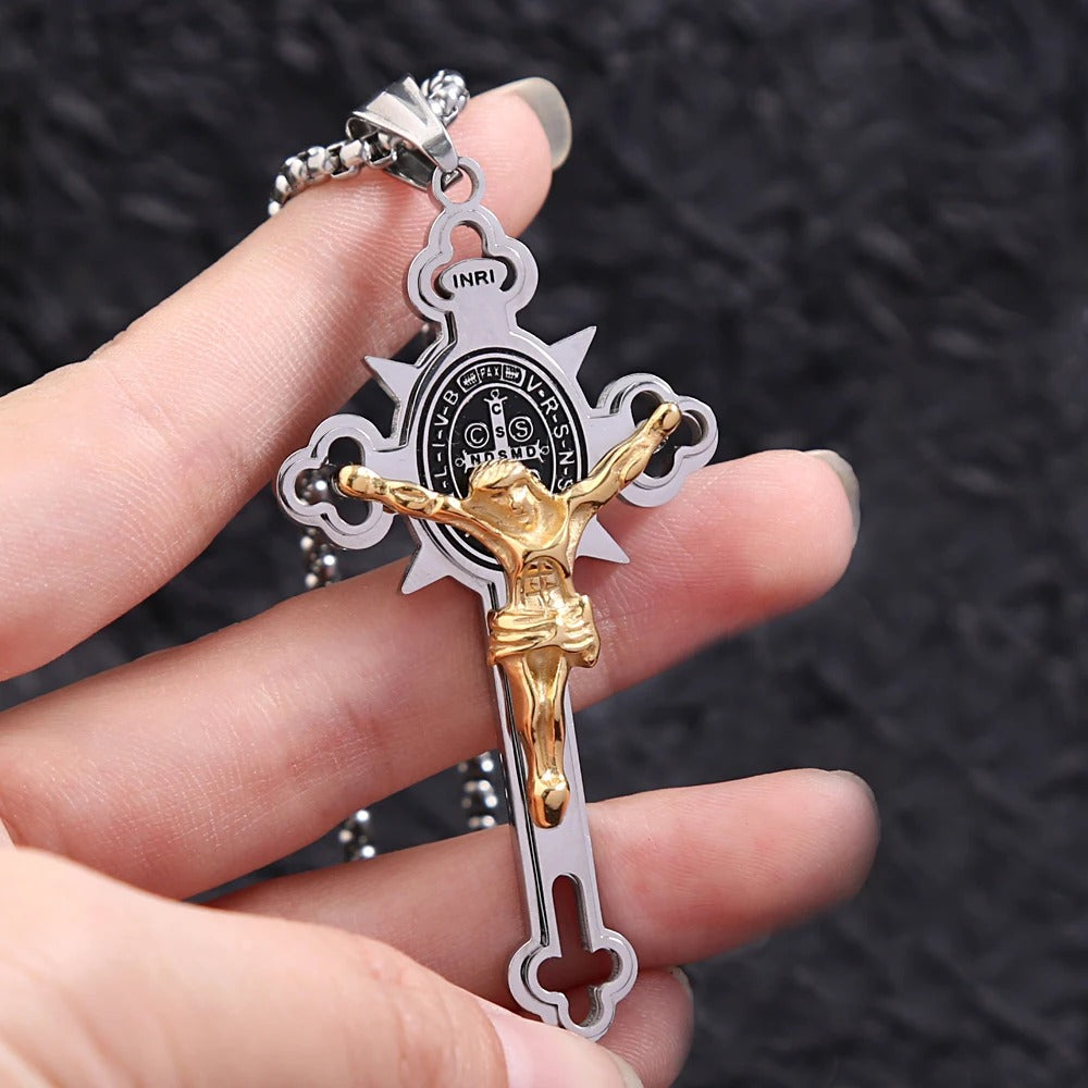 🙏ST.Benedict Protection Cross Power Pendant Necklace