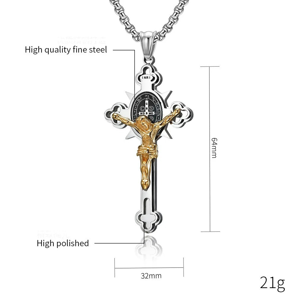 🙏ST.Benedict Protection Cross Power Pendant Necklace