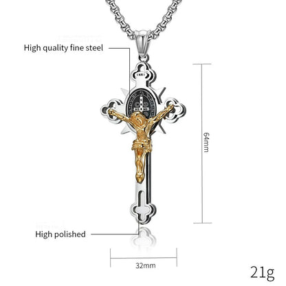 🙏ST.Benedict Protection Cross Power Pendant Necklace