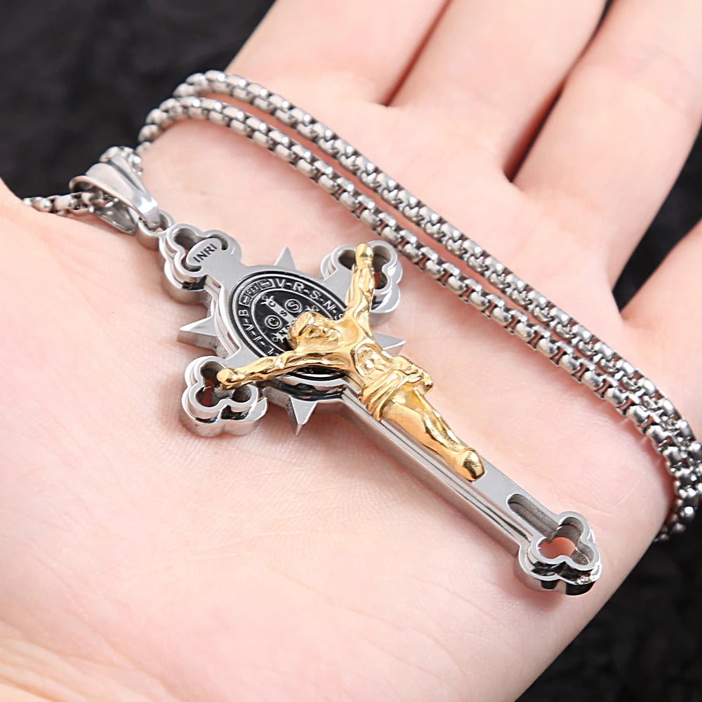 🙏ST.Benedict Protection Cross Power Pendant Necklace