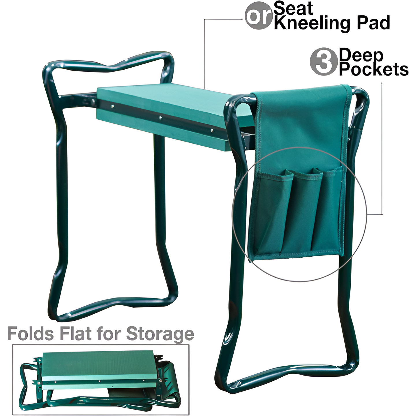 MULTI-PURPOSE GARDEN KNEELER BONUS TOOL POUCH