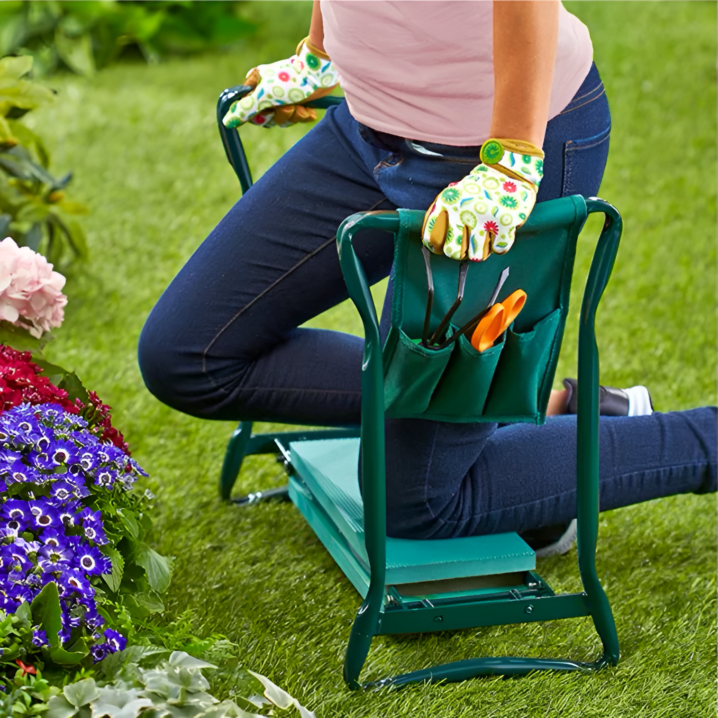 MULTI-PURPOSE GARDEN KNEELER BONUS TOOL POUCH